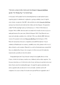 "The Book As Object in Ray Galton and Alan Simpson's Hancock Half Hour Episode 'The Missing Page'" by Gabriel Egan