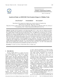 Analytical Study on IEEE 802.11Ah Standard Impact of Hidden Node