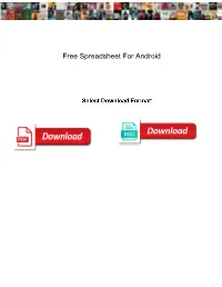 Free Spreadsheet for Android