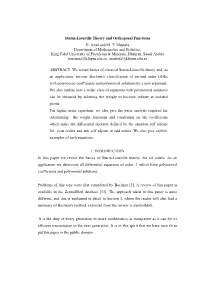 Sturm-Liouville Theory and Orthogonal Functions H