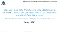 Whamtech Smartdata Fabric Data Lake to Virtual Data Reservoir Aka Virtual Data Warehouse