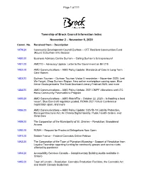 Council Information Index November 2 – November 6, 2020 Comm
