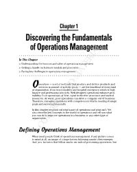 Discovering the Fundamentals of Operations Management