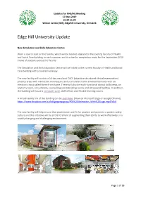 Edge Hill University Update