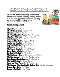 Guided Reading Level I