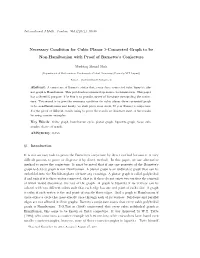 Necessary Condition for Cubic Planar 3-Connected Graph to Be Non-Hamiltonian with Proof of Barnette’S Conjecture
