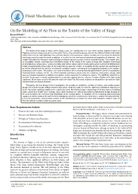 On the Modeling of Air Flow in the Tombs of the Valley of Kings