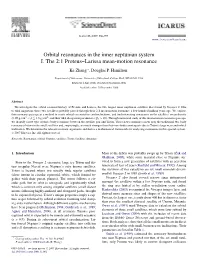 Orbital Resonances in the Inner Neptunian System I. the 2:1 Proteus–Larissa Mean-Motion Resonance Ke Zhang ∗, Douglas P
