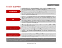 Sector Overview • Denmark’S High Voltage Grid Comprises 7,348 Km of Lines and About 37,638 MVA of Capacity