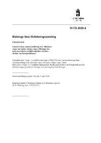 10 FS 2020:4 Blekinge Läns Författningssamling