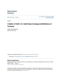 A Matter of Faith: U.S. Cable News Coverage and Definitions of Terrorism