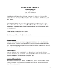 Board Meeting Minutes- Jan 2021
