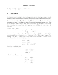 Elliptic Functions