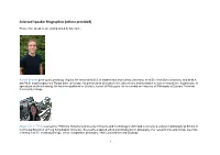Selected Speaker Biographies (Where Provided)