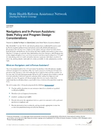State Health Reform Assistance Network Charting the Road to Coverage