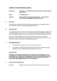 Analysis of GCSE and GCE Examination Results 2018. PDF