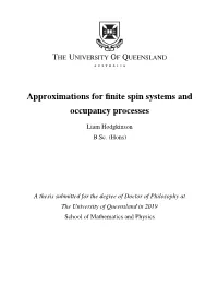 Approximations for Finite Spin Systems and Occupancy Processes