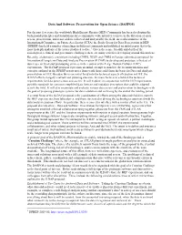 Data and Software Preservation for Open Science (DASPOS)