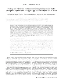 Feeding and Oviposition Preferences of Ctenarytaina Spatulata Taylor 149 SHORT COMMUNICATION