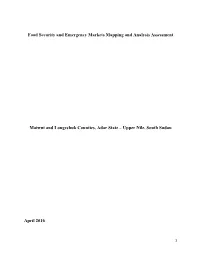 Food Security and Emergency Markets Mapping and Analysis Assessment