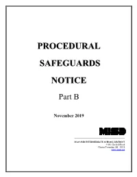 PROCEDURAL SAFEGUARDS NOTICE Part B