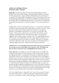 1 an Interview with Danny Morrison Interviewer: John F. Morrison1