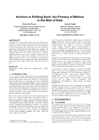 Anchors in Shifting Sand: the Primacy of Method in the Web of Data