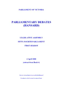 Assembly Parlynet Extract 04 April 2000 from Book 4