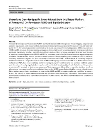 Shared and Disorder-Specific Event-Related Brain Oscillatory Markers of Attentional Dysfunction in ADHD and Bipolar Disorder