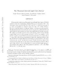 The Thousand Asteroid Light Curve Survey
