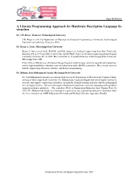 A Literate Programming Approach for Hardware Description Language In- Struction