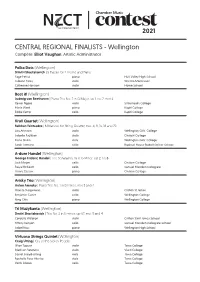 CENTRAL REGIONAL FINALISTS - Wellington Compère: Elliot Vaughan, Artistic Administrator