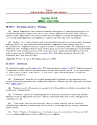 Chapter 10.01 NOISE CONTROL