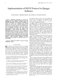 Implementation of RSVP Protocol in Quagga Software