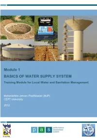 Module 1 Basics of Water Supply System