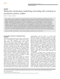 Molecular Mechanisms Underlying Noncoding Risk Variations in Psychiatric Genetic Studies
