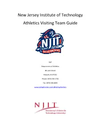 New Jersey Institute of Technology Athletics Visiting Team Guide