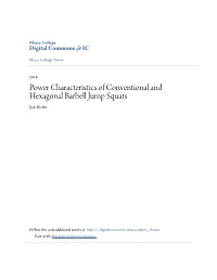 Power Characteristics of Conventional and Hexagonal Barbell Jump Squats Josh Kieffer