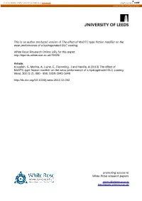 The Effect of Modtc-Type Friction Modifier on the Wear Performance of a Hydrogenated DLC Coating