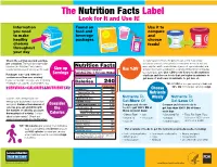 The Nutrition Facts Label: Look for It and Use