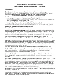 Werkstatt Open Source / Freie Software, Jahrestagung Der LEAH 20.08.2019 - Kurzscript
