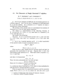 12. on Characters of Singly Generated C*.Algebras by V