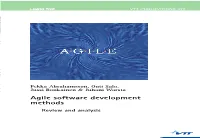 Agile Software Development Methods: Review and Analysis