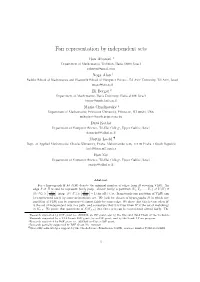 Fair Representation by Independent Sets
