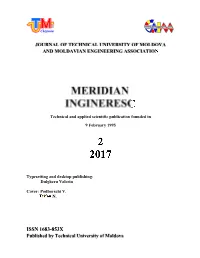 ISSN 1683-853X Published by Technical University of Moldova 2