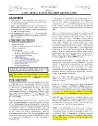 Lab 5: Serial Communication (Sci/Spi) and C Objectives Required Materials Introduction