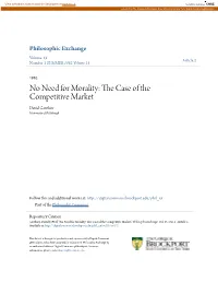 No Need for Morality: the Case of the Competitive Market