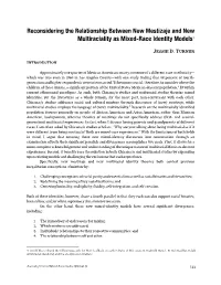 Reconsidering the Relationship Between New Mestizaje and New Multiraciality As Mixed-Race Identity Models1