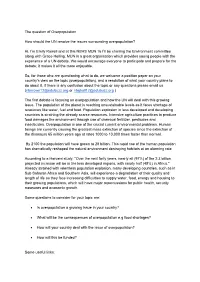 The Question of Overpopulation How Should the UN Resolve the Issues