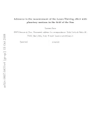 Advances in the Measurement of the Lense-Thirring Effect with Planetary